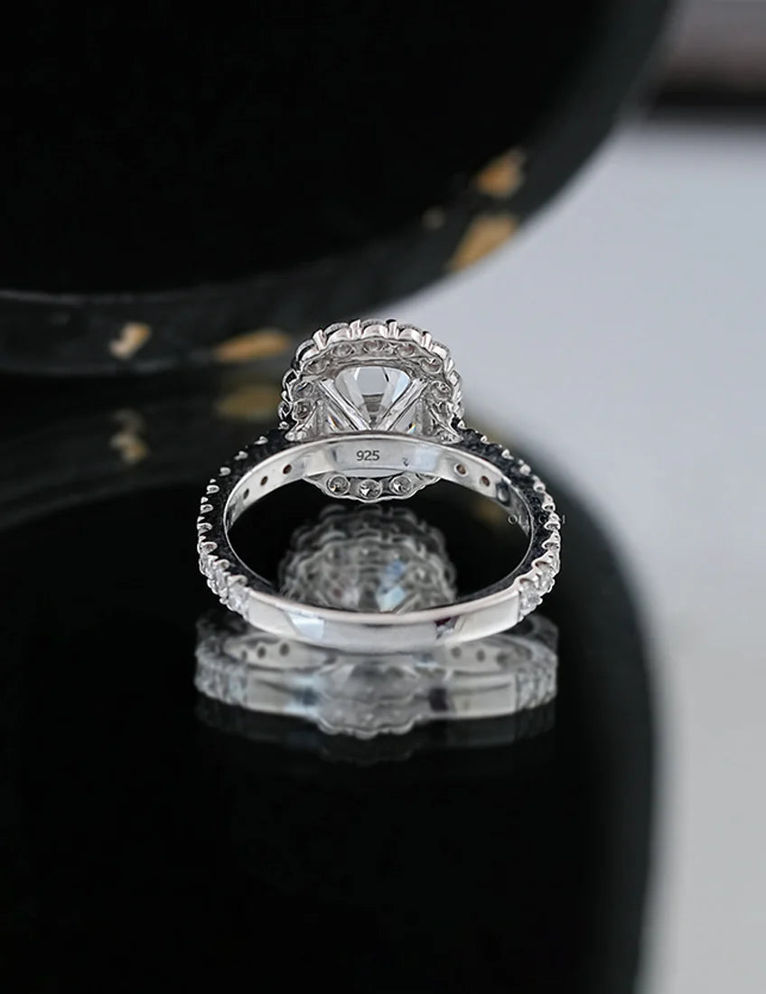 Old Mine Cut Halo Ring