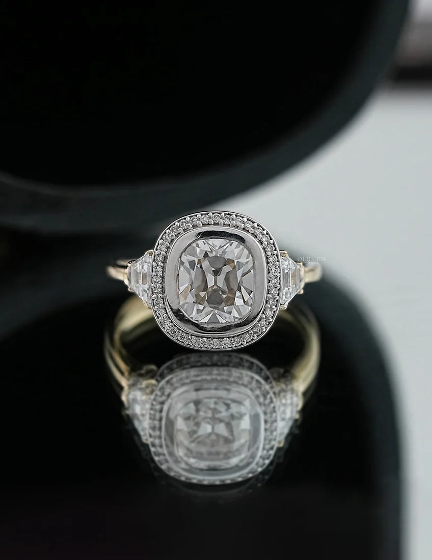 Vintage Allure Cushion Halo Ring