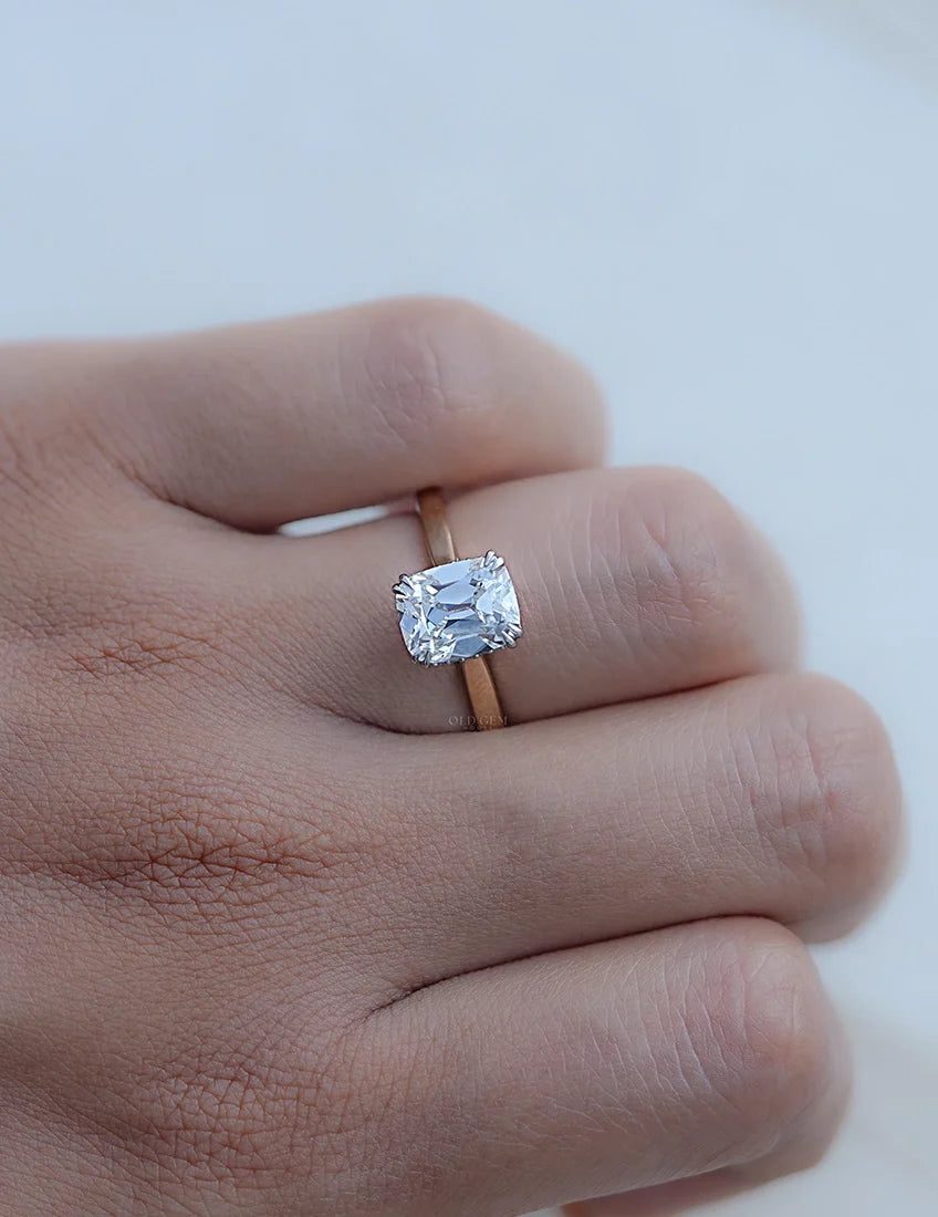 Old Mine Cushion Solitaire Ring