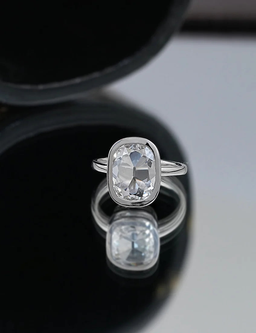 Old Mine Cushion Bezel Ring