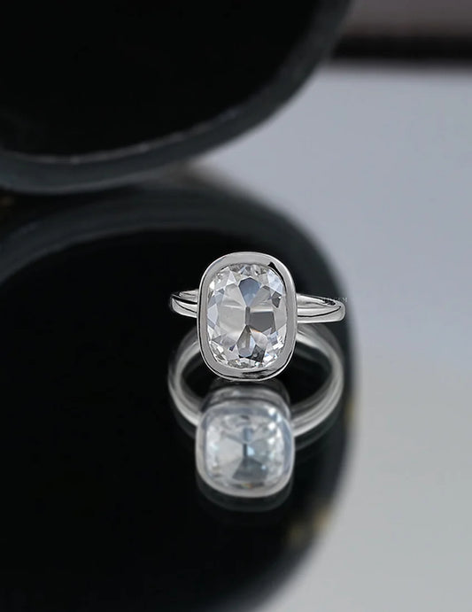 Old Mine Cushion Bezel Ring
