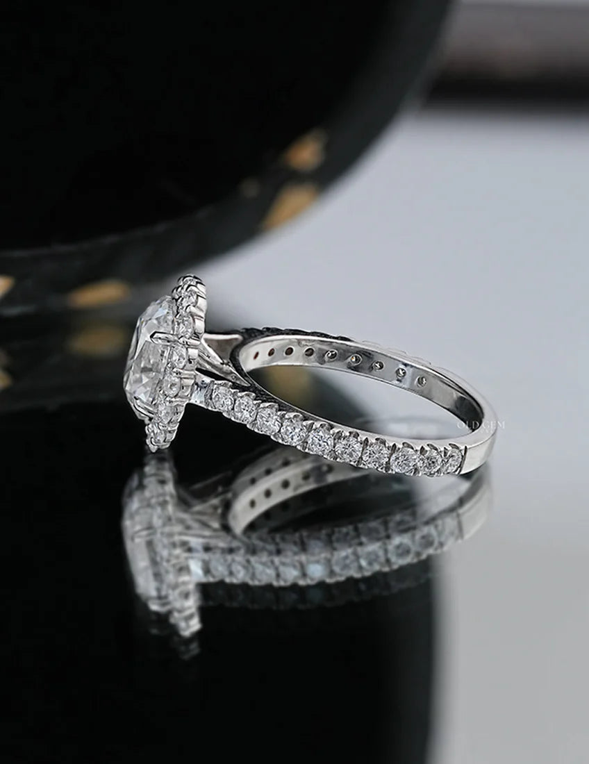 Old Mine Cut Halo Ring