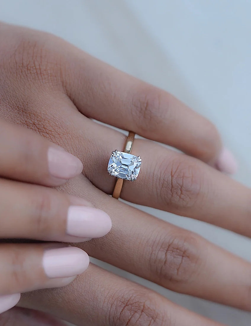 Old Mine Cushion Solitaire Ring
